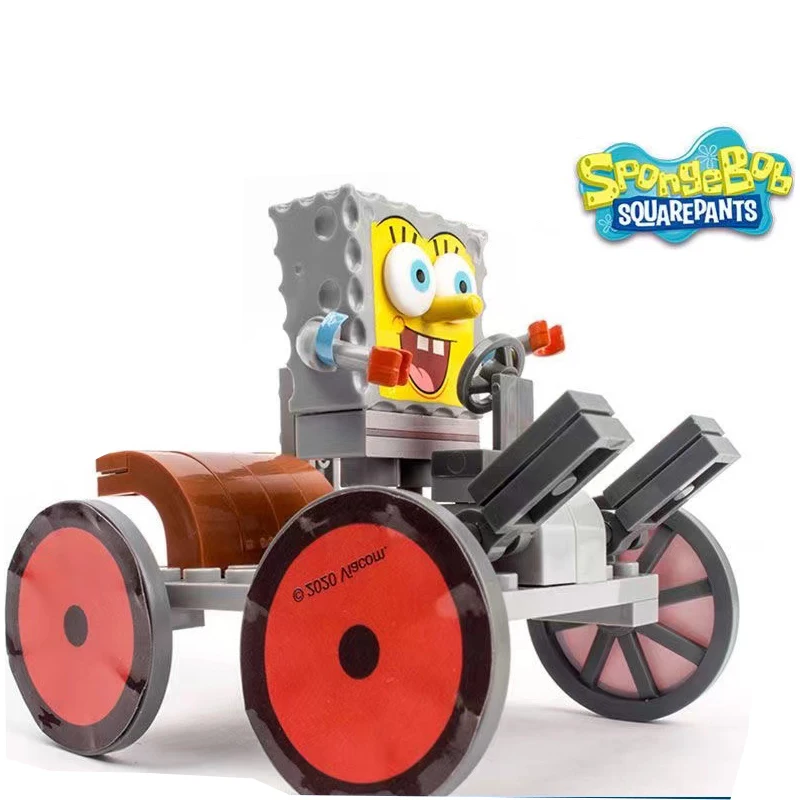 SpongeBob SquarePants Crab Burger Base Ship Restaurant Assemble Building Blocks Biqibao Adventure Puzzle Ornament Kids Gift Toys Puzzle toys,building blocks toys
