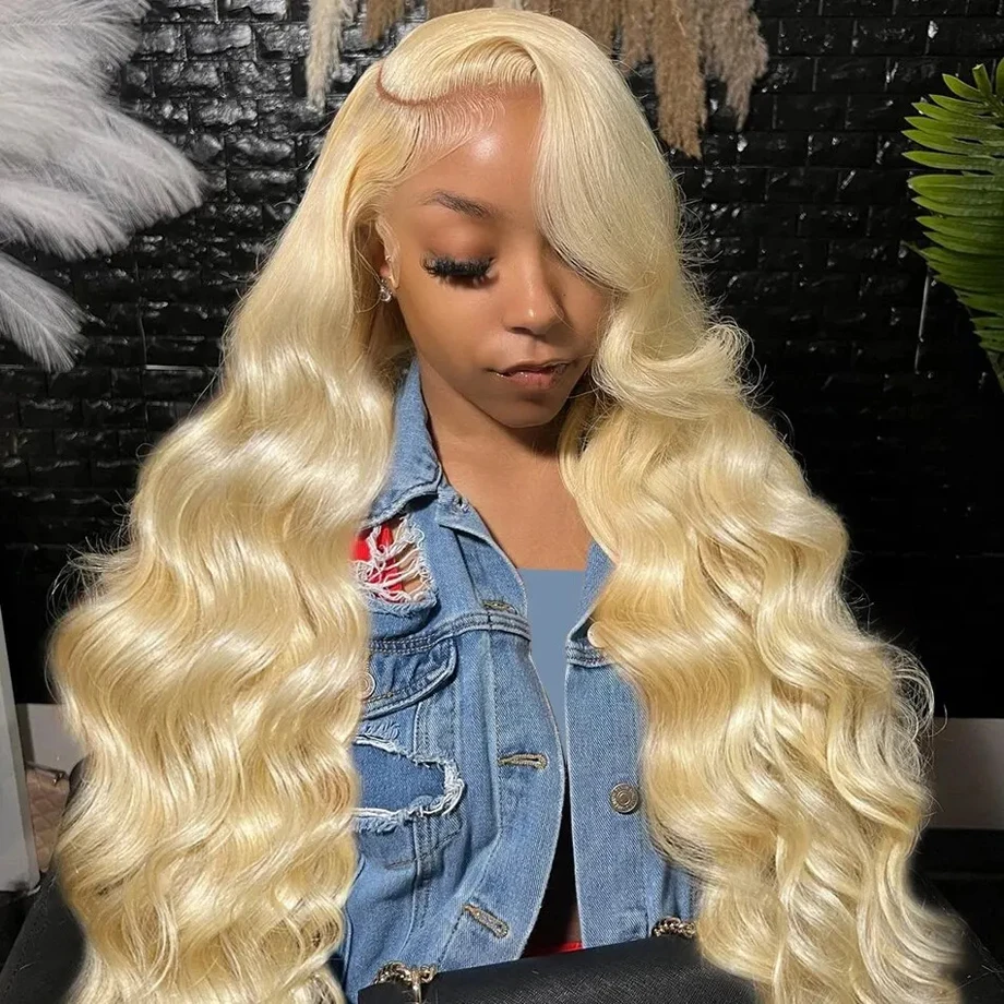 613 Miodowy blond Body Wave Lace Front Ludzkie włosy Peruki dla kobiet Kolorowe 613 13x6 Hd Lace Front Ludzkie włosy Peruka dla kobiet