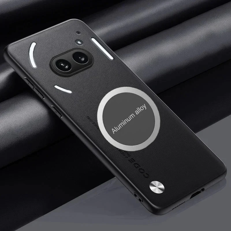 Luxury Metal Magnetic Car Holder Leather Case with Carbon Fibre Protection and Skin Feel Finish