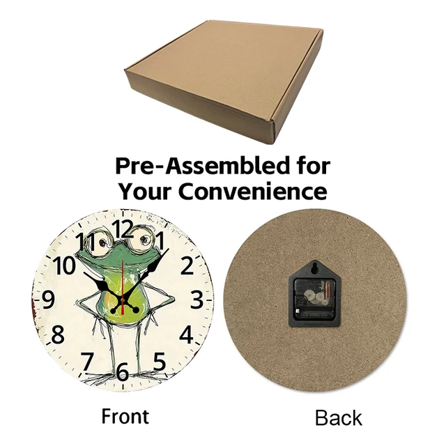 Cartoon Frog Wooden Wall Clock 6