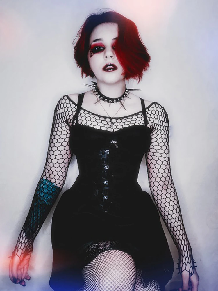 Women Vintage Dress Goth Dark Mall Goth Dress Clothes Alt Goth Emo