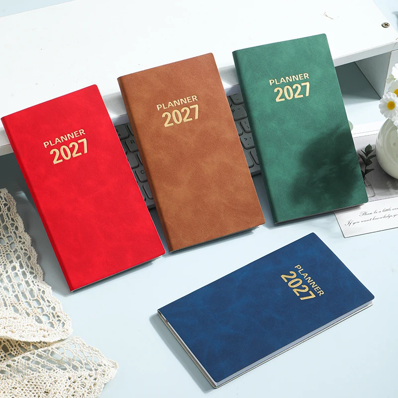 A6 2027 휴대용 플래너 - 북마크, 인덱스 포함 - 64매 - 128페이지 - 3.7인치/6.7인치 - 365일 시간 관리 오거나이저