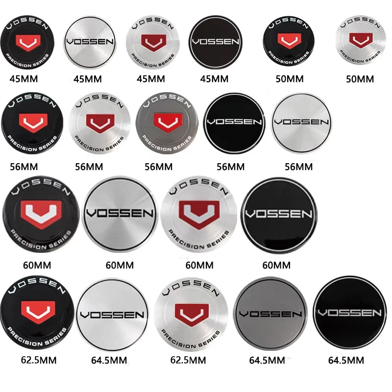 VOSSEN PRECISION SERIES Car Wheel Center Hub Cap Sticker Car Badge Emblem Sticker 4PCS/Lot 62.5MM 60MM 56MM 50MM 45MMM wheel center caps,wheel center hub cap sticker