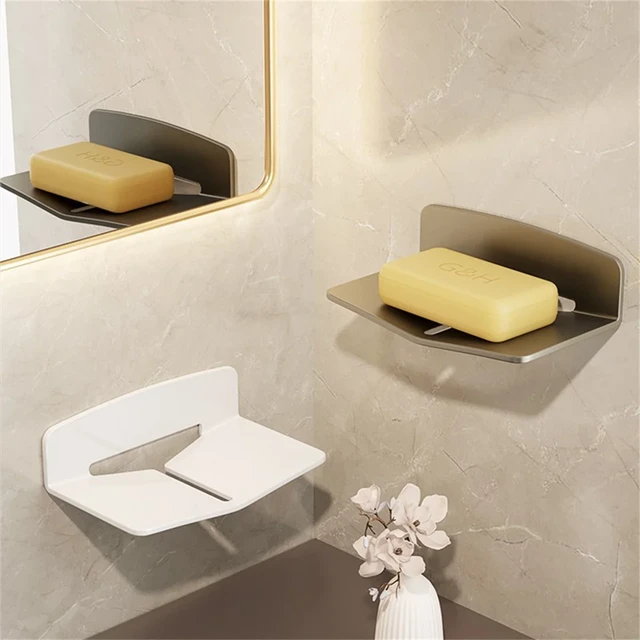 Aluminum Alloy Soap Holder Bathroom Soap Dish Drain Water Wall