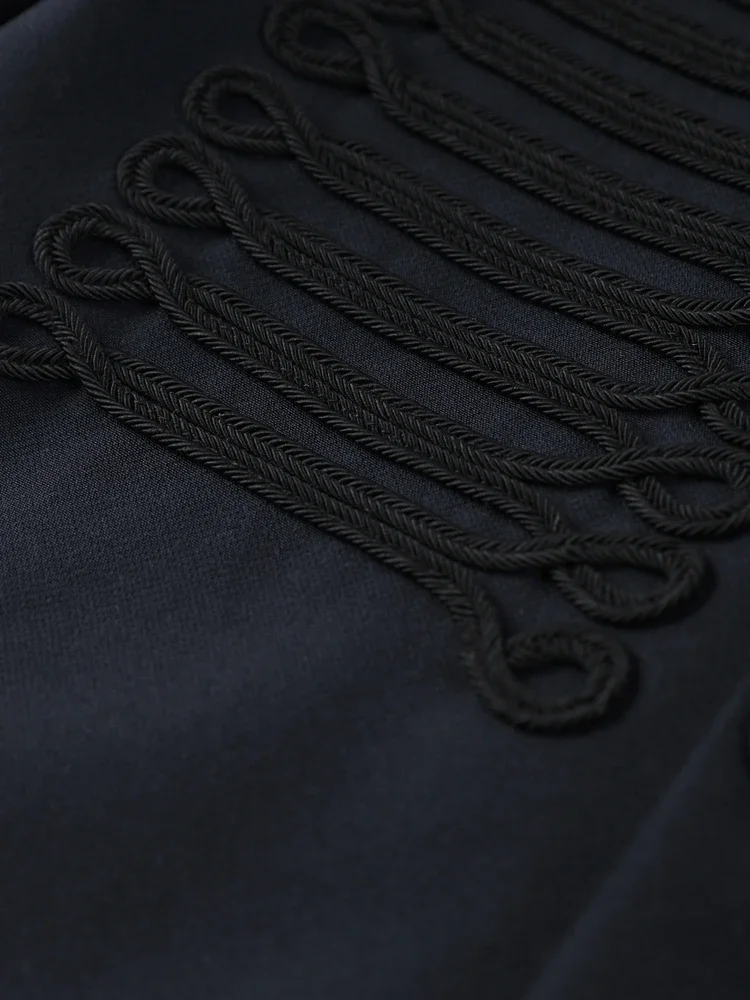 Stehkragen-Knopfjacke Kurze Napoleon-Jacke für Damen Retro Langarm Einreihige Schlanke Mäntel Frühling Mode Damen Club Partykleidung – Detail 8