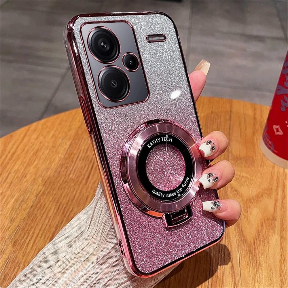 Luxury Glitter Magnetic Bracket Soft Silicone Case Holder