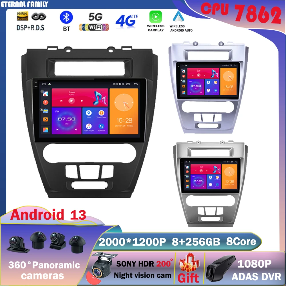 

Android 13 For Ford Fusion Mondeo Mustang 2009 - 2012 Car Radio QLED Navigation GPS Multimedia Audio Video Head Unit 360 Camera