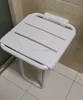 white color Safety Bathroom Folding shower seat bathroom shower seat Wall Mounted Shower Chair Wall Stand Chair Aluminum Alloy 1