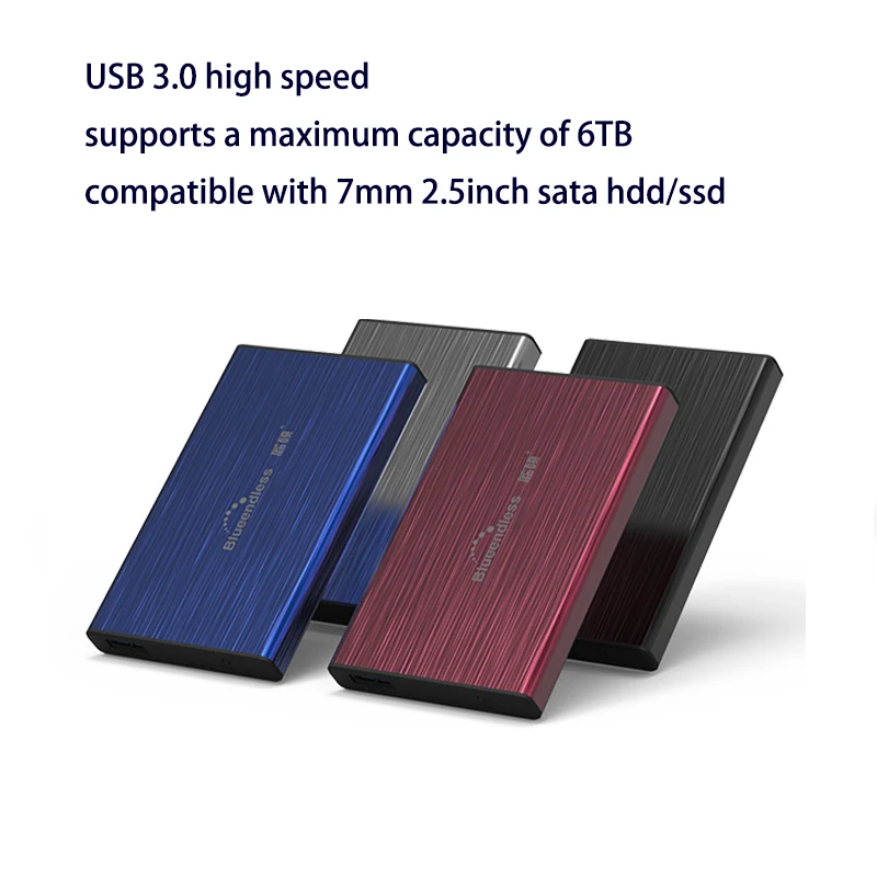 Blueendless  ϵ ̺ ̽, 2.5 ġ HDD Ŭ, ˷̴ Sata-USB C Ÿ 3.1, 6Gbps ӵ, 6TB HDD SATA SSD ̽
