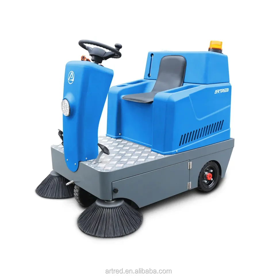 Automatic Industrial Road Driving Sweeper Machine Ride On Sweeper Electric Small Cleaning Floor Sweeper