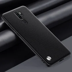 Premium Matte Silicone Shockproof Phone Case with Luxury PU Leather Finish for OPPO A11 (Matte Black)