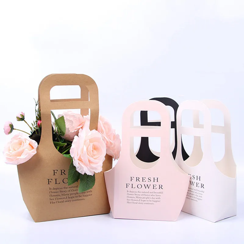 

Portable Rose Flower Box Foldable Bouquet Basket Packaging Box Floral Arrangement Wedding Valentine's Day Birthday Party Gifts