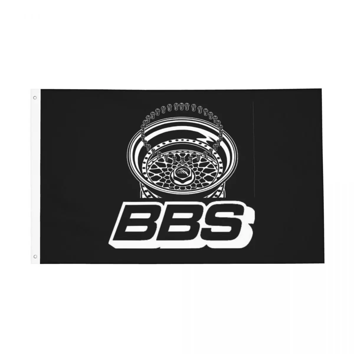 Car Wheel Bbs Flags Fade Proof Outdoor Banner 2 Occhielli Home Room Dorm Wall Decor 3X5 Ft