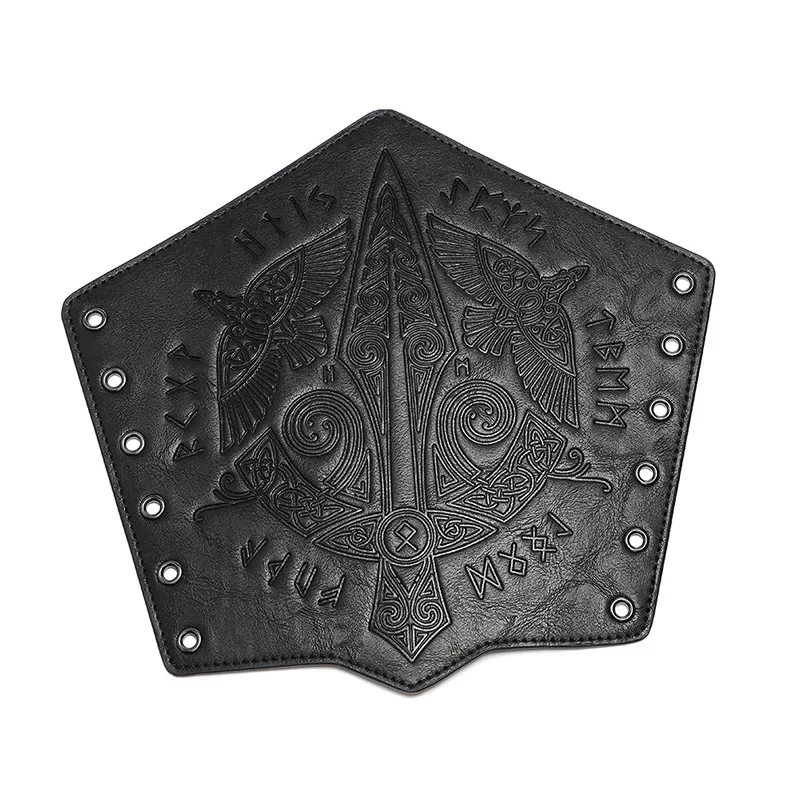 Medieval Leather Gauntlet Wristband Bracers - Unisex Arm Cuff Armor