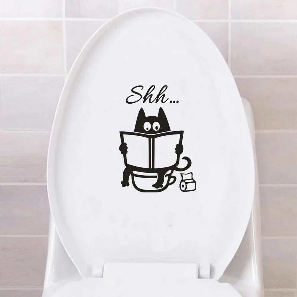 25x29CM Toilet English Stickers Home and Public Places Transparent Removable Decoration DIY Art Home Bathroom Sticker Rules