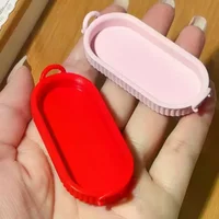 Accessoire de cuisine miniature pour maison de poupée, assiette elliptique simulée en une seule pièce pour scène alimentaire 3