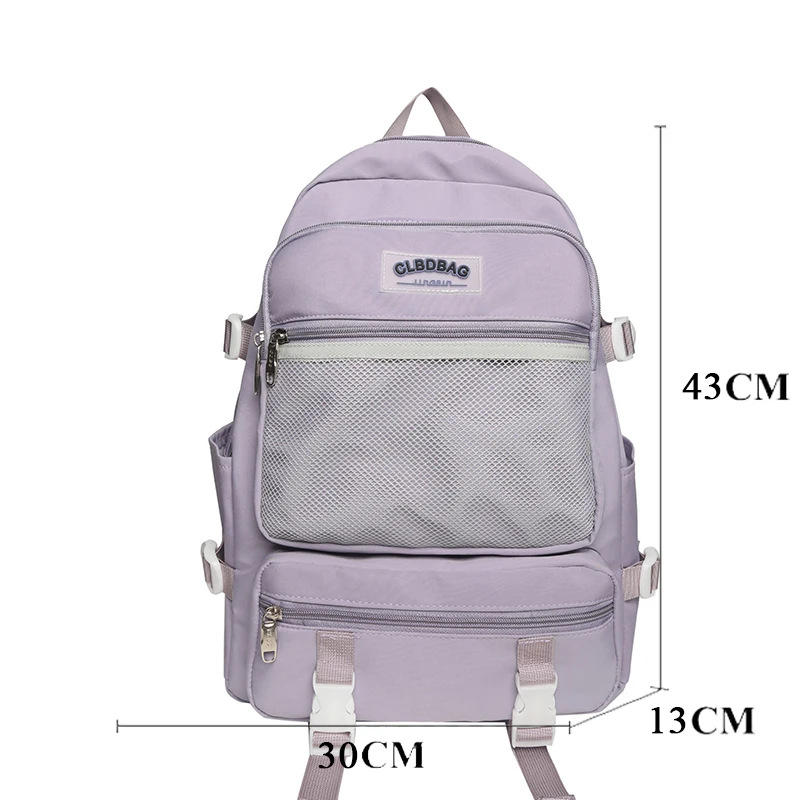 Fashion Bookbag for Girls High School Bag Schoolbag Boy Black Backpack Women Kawaii Mochila Teens Cute Travel Rucksack