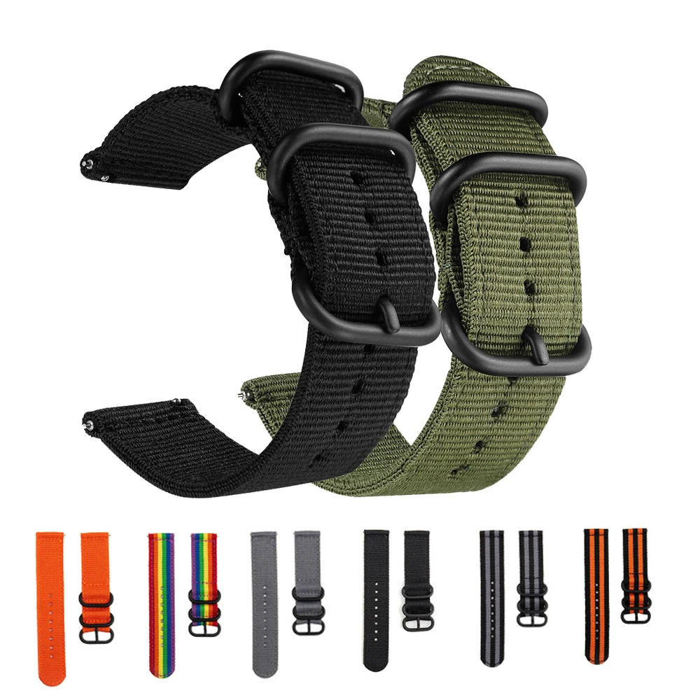 Nylon Canvas Watch Band For Garmin Venu 2 Plus Wrist Bracelet Strap 18mm 20mm 22mm Watchband For