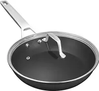12 1/2 inch Non Stick Frying Pan with Lid,Titanium and Ceramic Nonstick Large Skillet，Stay-Cool Handle,Scratch-resistant,No 1