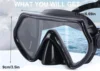 Adult  Free Diving Mask Single Lens with Tempered Glass Lenses,HD Wide View, Antifog Spray,Black,Camouflage 6