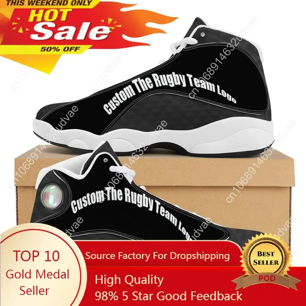 

Fashion Black Polynesian Samoan Tribal Style Sneakers Running Shoes Custom Ball Sports Team Logo Men's Basketball Sports Shoes