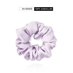 Luxurious 22 Momme Mulberry Silk Hair Scrunchie - Elegant 3.5cm Elastic Hair Tie (2PC Light Purple)