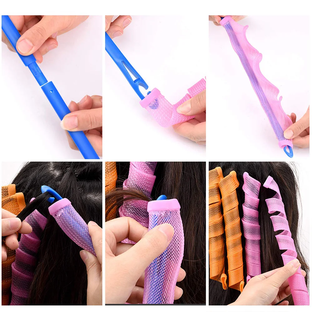 Hair Rollers With 2 Hooks Hair Curlers Spiral Curls Heatless - Temu