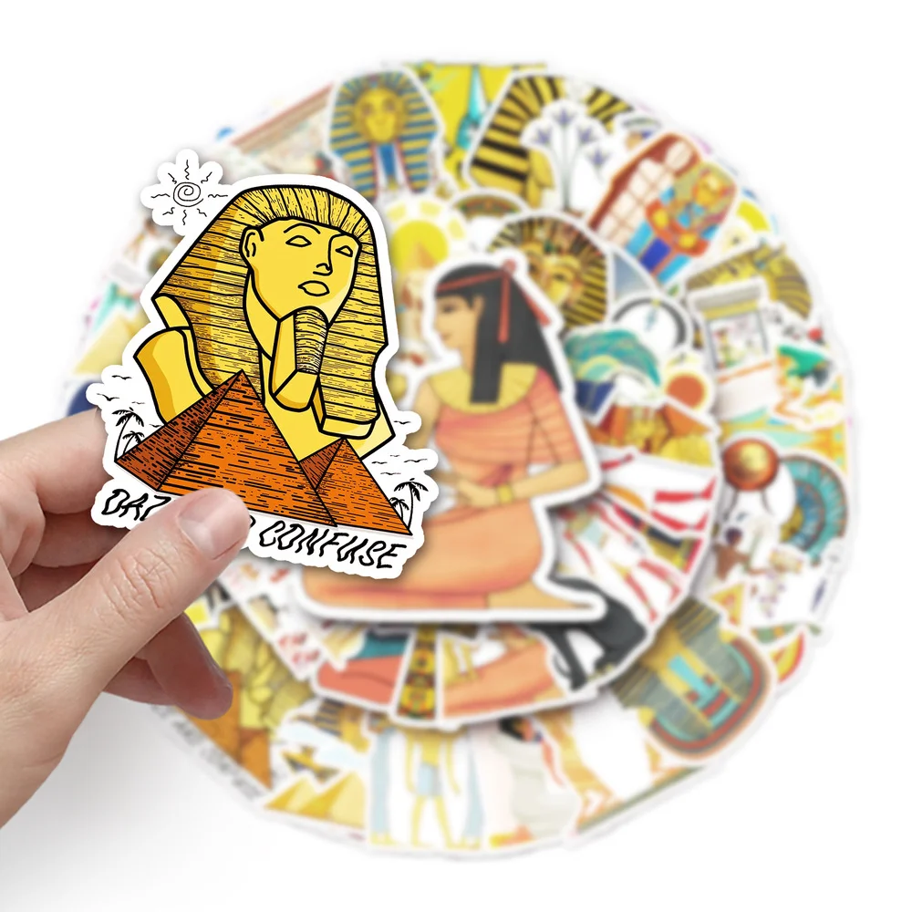 

10/50pcs Egypt Pyramid Sphinx Stickers For Suitcase Skateboard Laptop Luggage Fridge Phone Car Styling DIY Decal Pegatinas