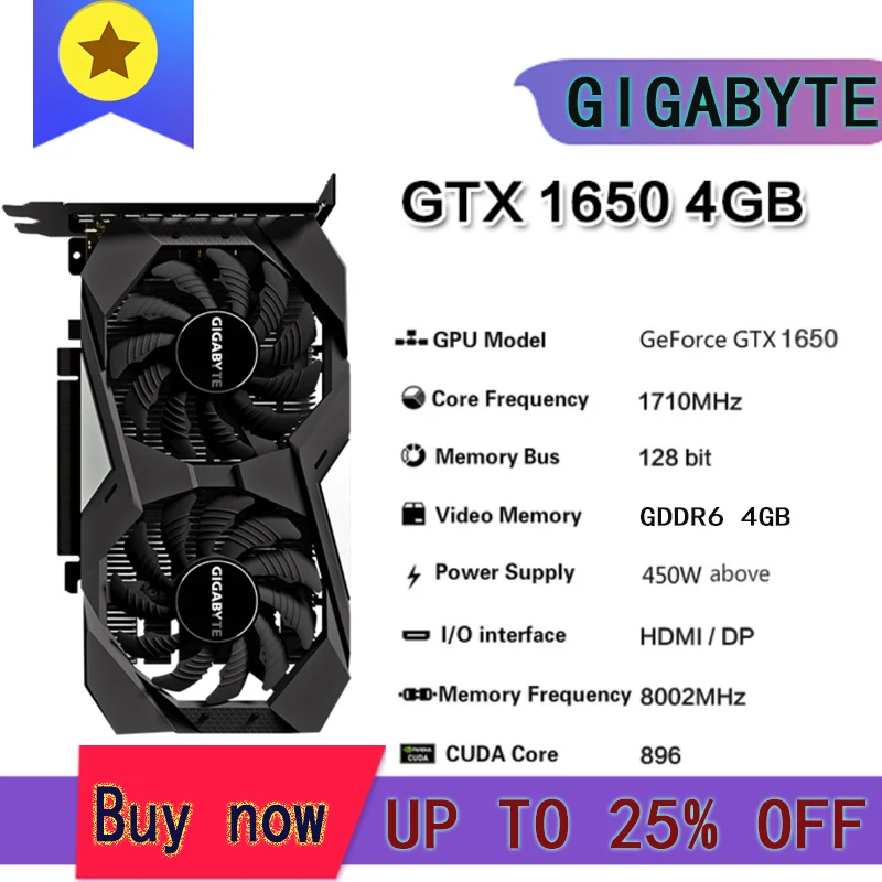 GIGABYTE Raphic Card GTX 1650 1660 1660TI 1660S SUPER 4GB 6GB Video Cards GPU GDDR5 GDDR6Desktop CPU Motherboard best graphics card for pc