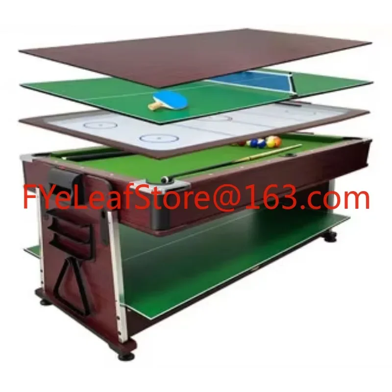 7FT New Fashion 4 In 1 Rotating Multi Game Table Set  with Billiard Table/ Air Hockey/Tennis/Dinning Table 5