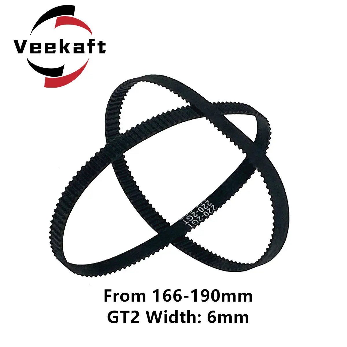 Rubber Timing Belt 3D Printer Parts GT2 6mm Closed Loop 162-190mm 2GT 1pcs rubber belt,transmission drive belt,synchronous belt