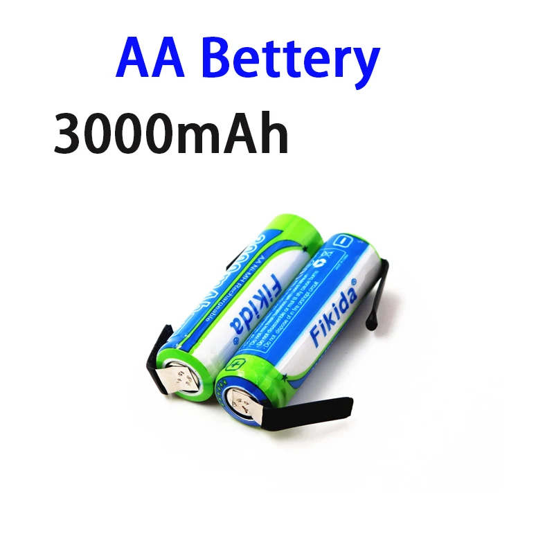 

100% AA Akku 1,2 V 3000mAh NiMH 14430 Batterie mit Solder Pins für DIY Elektrische Rasierer Zahnbürste Spielzeug