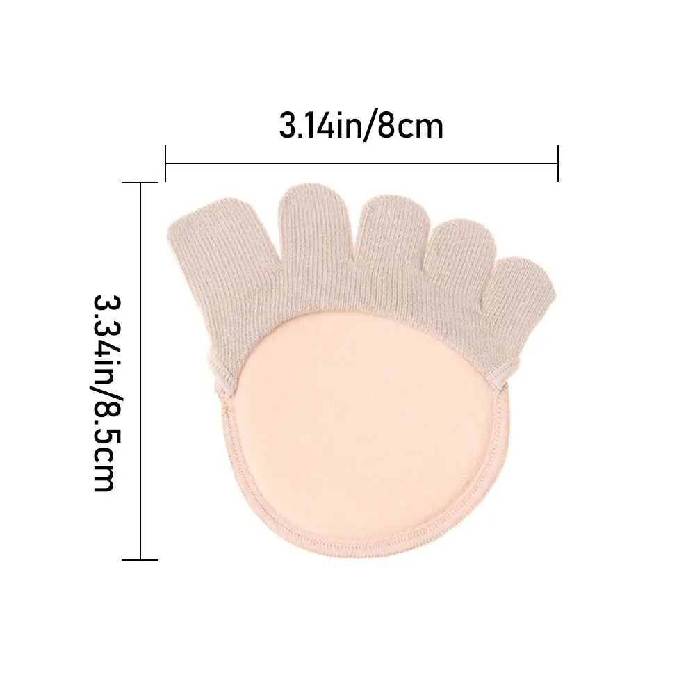 1 Pair Dispensing Five Fingers Socks Half of Cotton Absorbent Sweat Before The Palm Half Palm Full Toe Toe High Heels Silicone