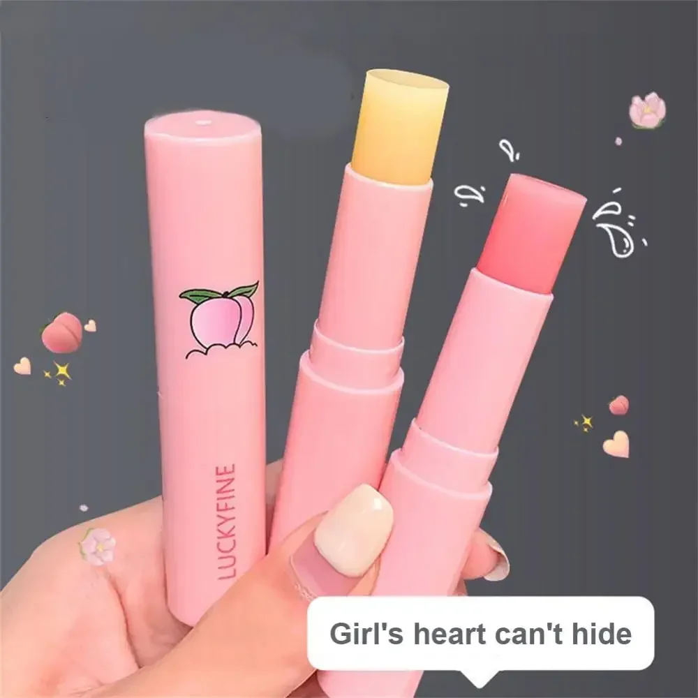 Natural Peach Lip Balm Temperature Change Color Lipstick Moisturizing Hydrates Long-lasting Lip Care Tools Make Up Cosmetics lip balm,lip makeup