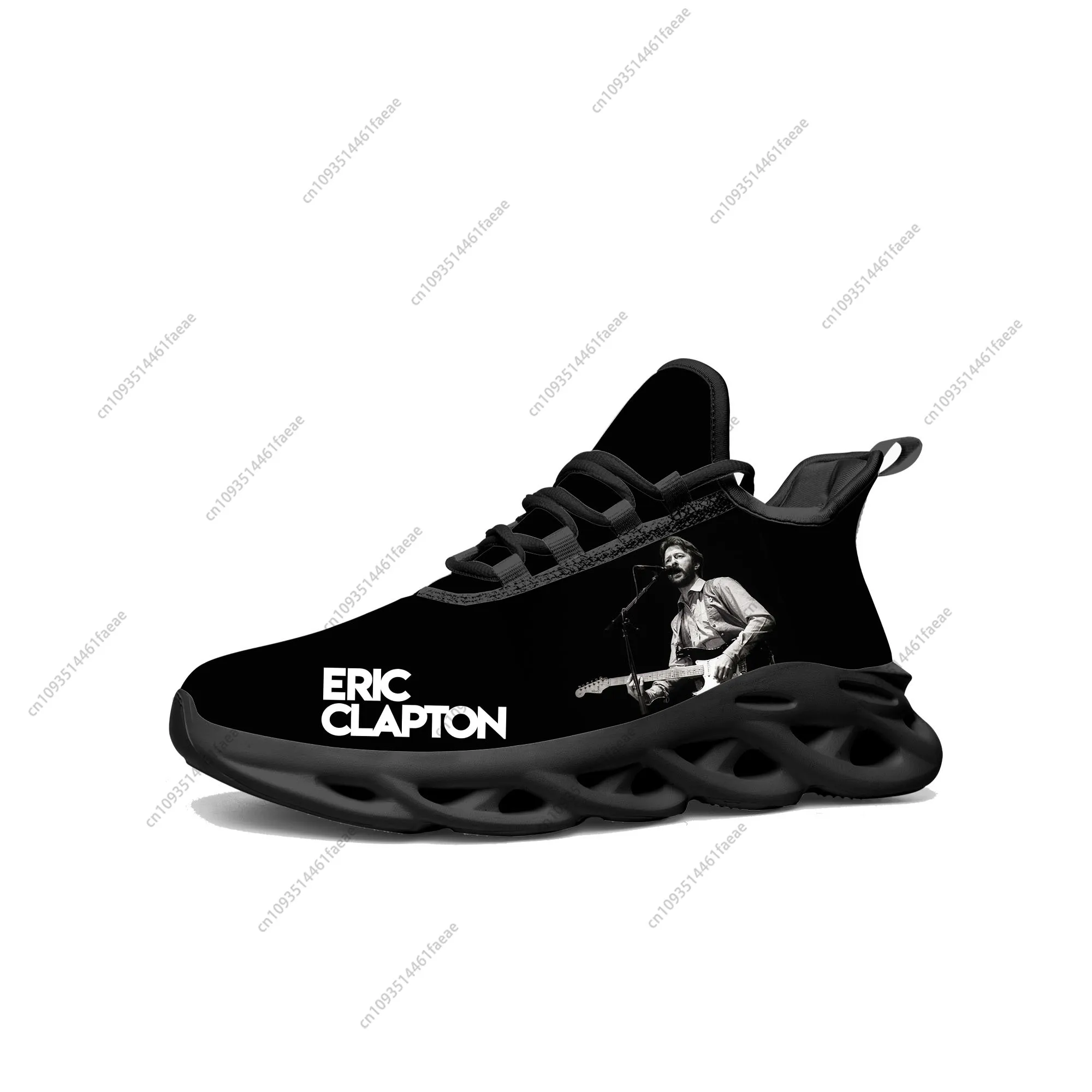 Eric Clapton Flats Sneakers Mens Womens Rock Guitar Sports Running Shoe Sneaker Lace Up Mesh Footwear Tailor-made Shoe Black 2
