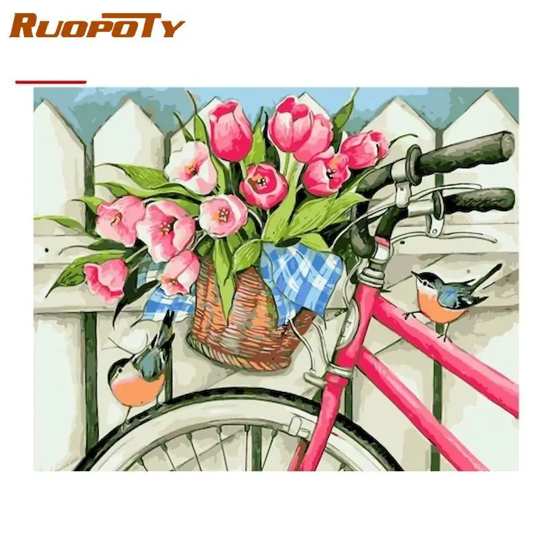 

DIY Pictures By Number Flowers Kits Drawing On Canvas Painting By Numbers Scenery Hand Painted Painting Art Gift Home Decor