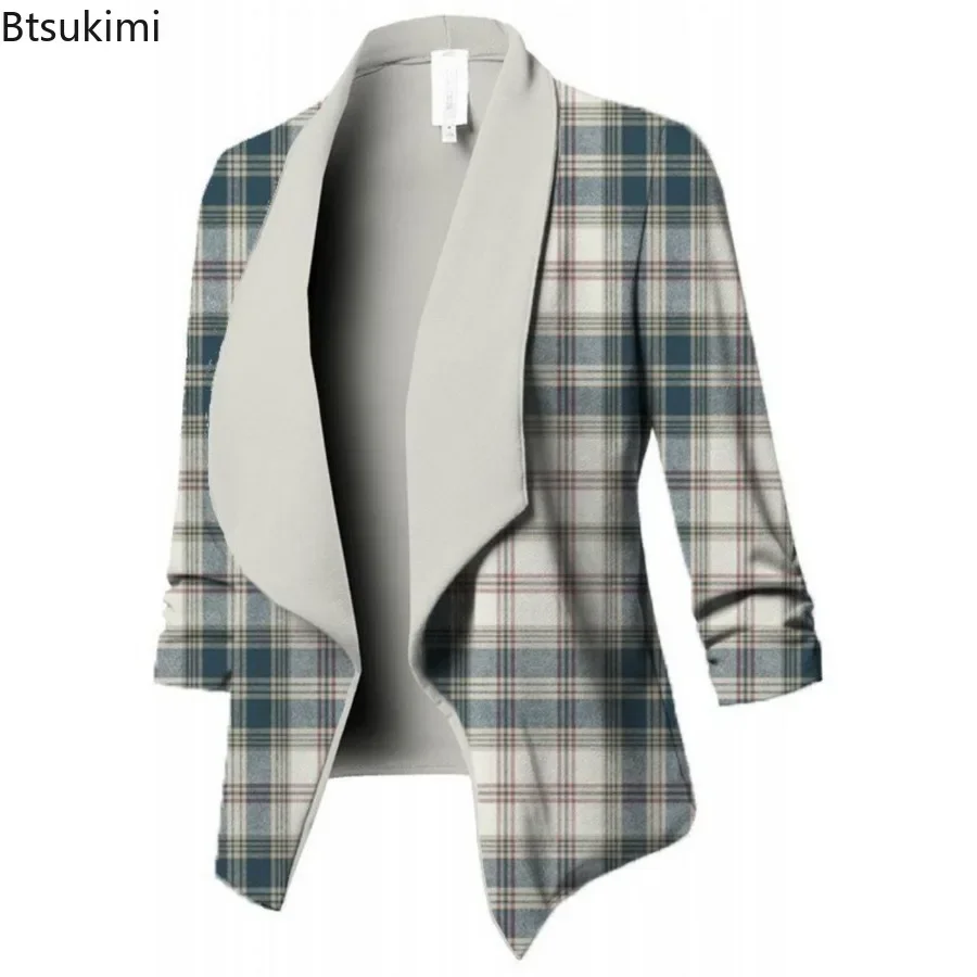 

2024 Women's Printed Small Suit Jacket Spring Autumn Fashion Temperament Slim Fit Female Office Short Tops Blazer Fiesta Mujer