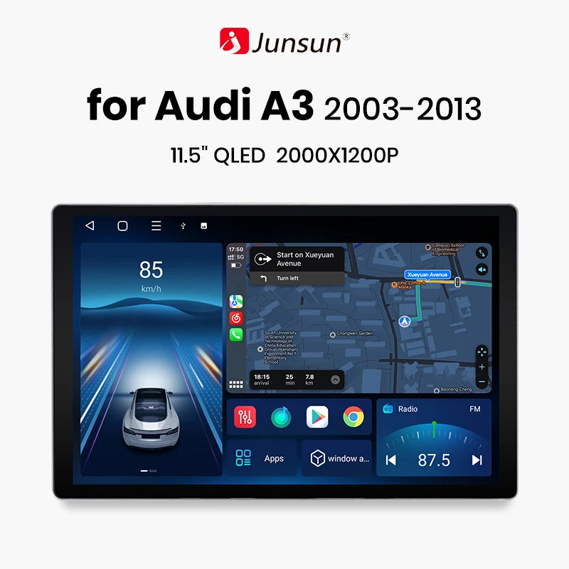 

Junsun X7 PRO 11.5“ 2K AI Voice Wireless CarPlay Android Auto Car Radio for Audi A3 2 8P 2003 2004 - 2013 Multimedia autoradio