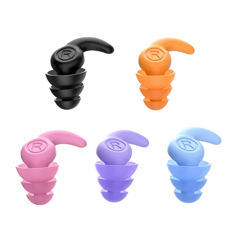 цена Waterproof Ear Plugs for Sleep Silicone Soundproof Tapones Noise Reduction Filter Sleeping Earplugs Three-layer Earplugs