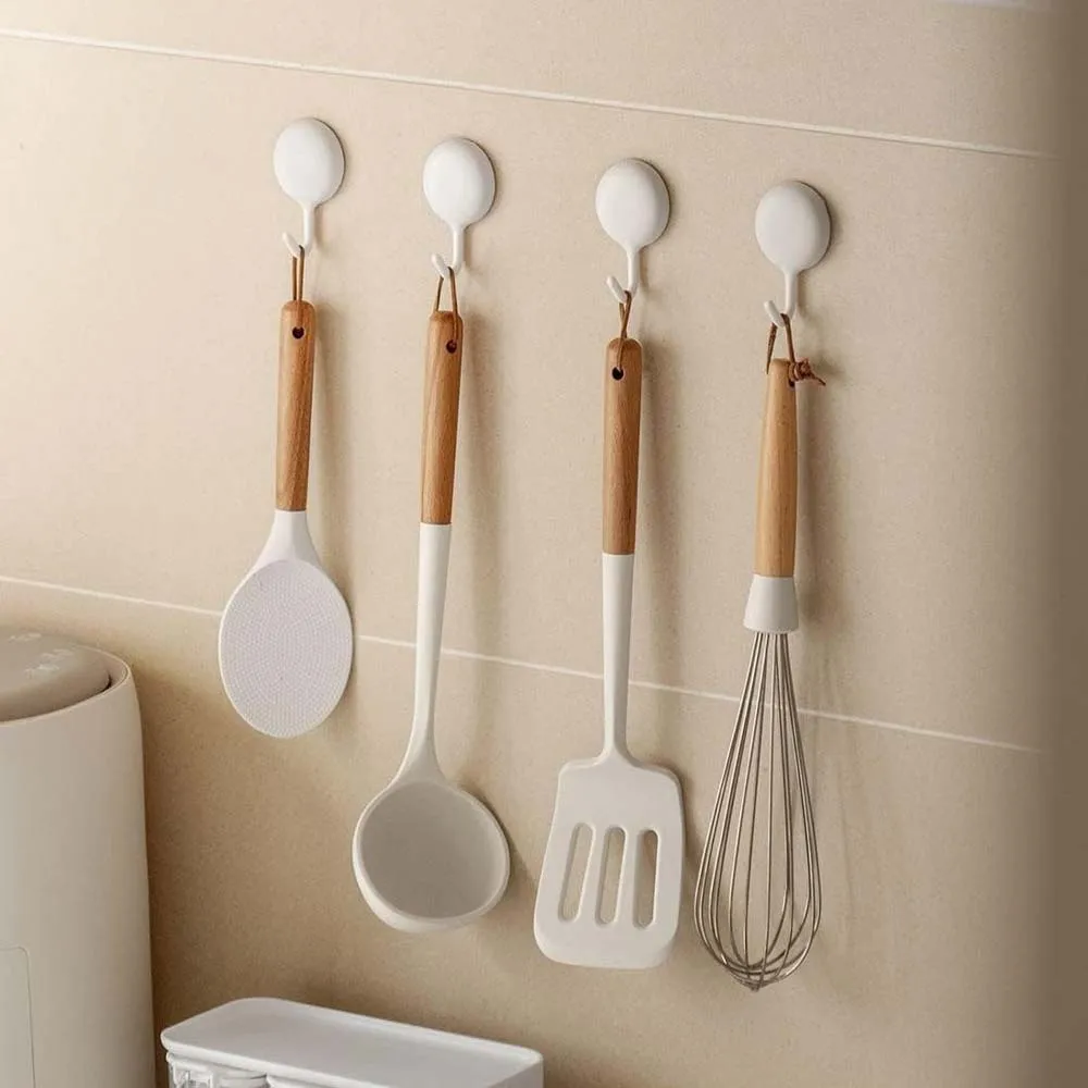 

1/4pcs Multifunctional Self Adhesive Hook Kitchen Bathroom Strong Hook non-marking Kitchen Hook Household Wall Hanging Door Hook