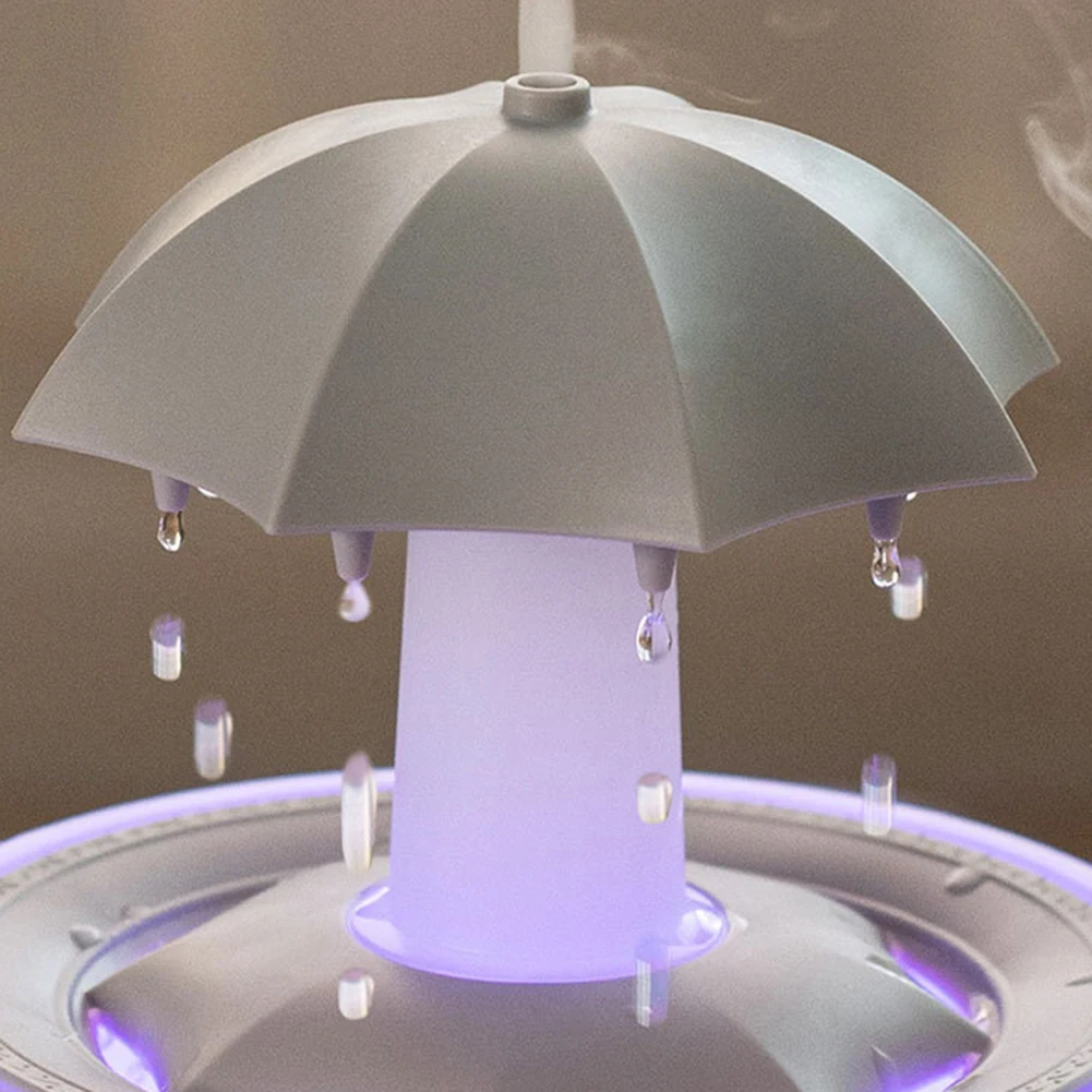 Cloud Rain Humidifier Raindrop Aromatherapy Essential Oil Diffuser Night Light Fountain Water Drop Sound 7 Colors LED Diffuser 6
