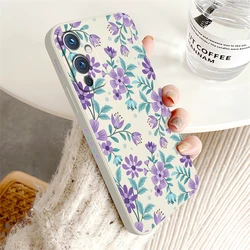 Charming Floral Shockproof Silicone Phone Case - Liquid Armor Protection for Oneplus 9 (White-258)