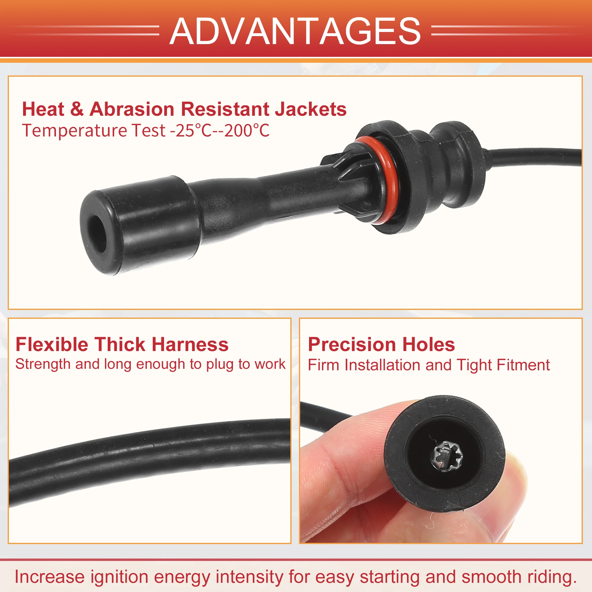 UXCELL Car Spark Plug Coil Wires Ignition Coil Harness Cable 5mm Fit for Mazda 1999-2003 L4 1.6L No.ZL0118140A-Pack of 2