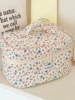 Lovely Floral Stitching Corduroy Cosmetic Bag For Storing Skin Care ltems Lipsticks Accessories Travel Necessity Birthday Gift 3
