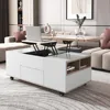 Lift Top Coffee Table with Extendable Tabletop and Storage 3 Drawers, Cabinet 3