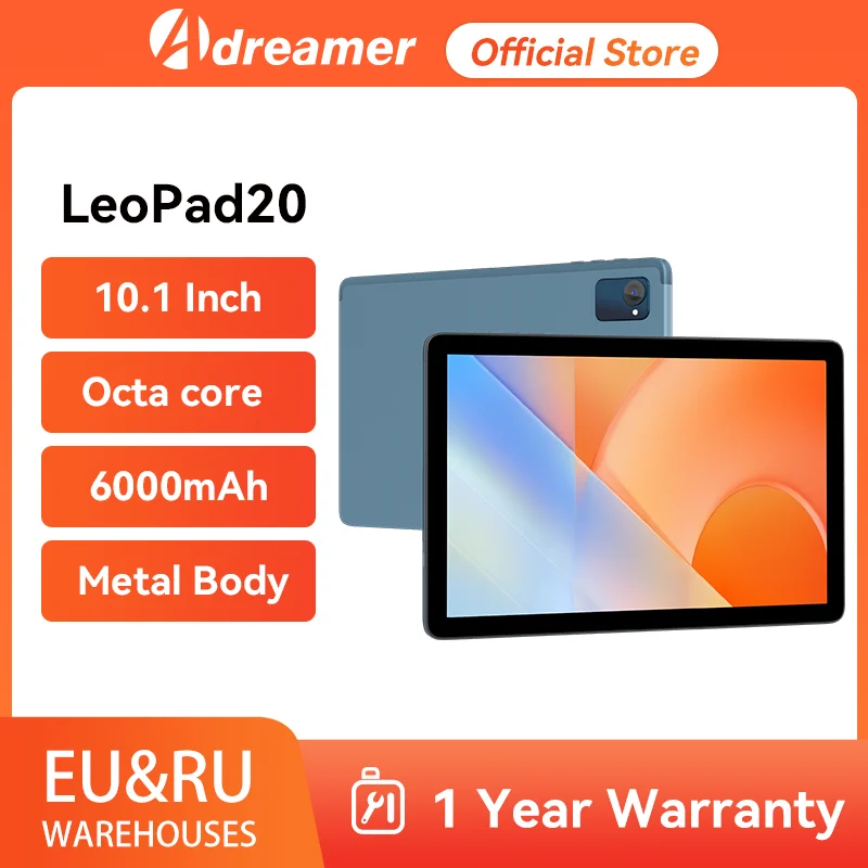 Adreamer LeoPad20 10.1 인치 안드로이드 13 태블릿, 옥타코어 듀얼 와이파이 듀얼 카메라, 블루투스 5.0, 6000mah 대용량 배터리 금속 케이스