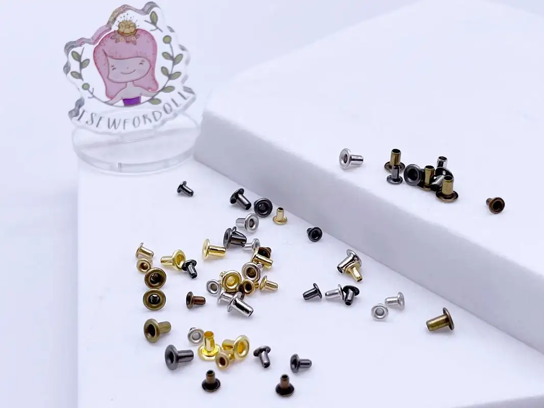 B032B 1MM/1.5MM/2MM Gold/Silver/Bronze/Dark Gun Mini Eyelet Sewing Craft Doll Clothes Making Sewing Supply