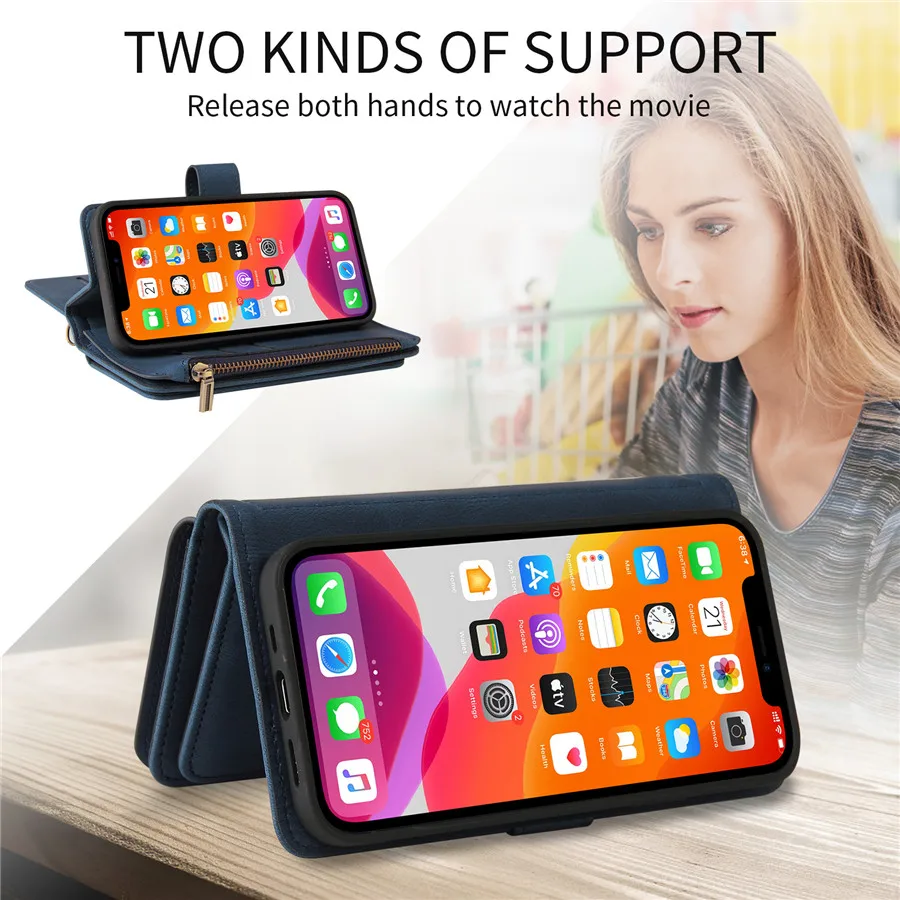 A54 A34 A14 A 23 A13 A03 A04S 5G Zipper Wallet Leather Case For Samsung Galaxy M12 M 52 A 32 22 52 S A12 A33 A24 A53 A73 Cover