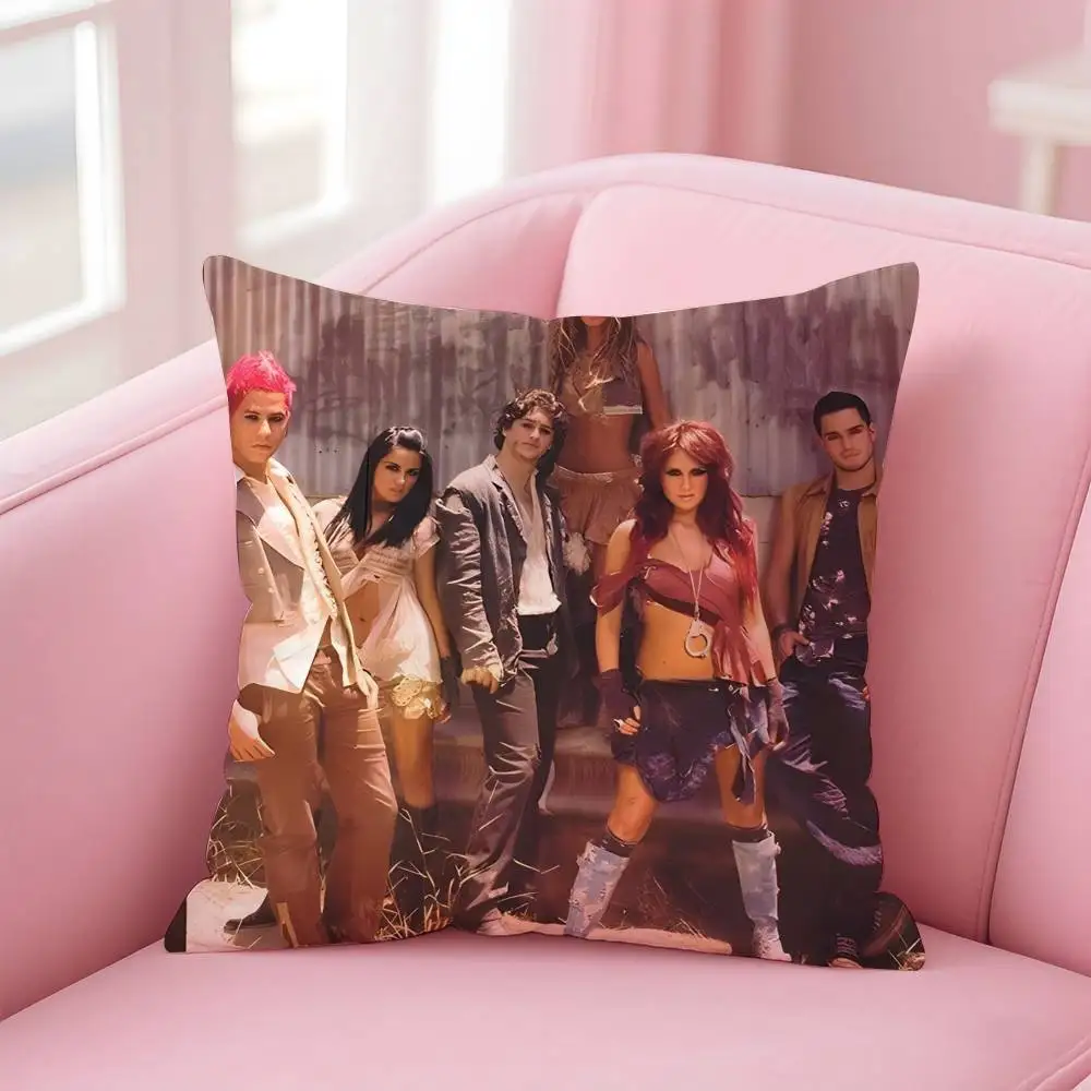RBD R-rebelde Album Kissenbezug Anti-Dustmite-Kissen Unsichtbarer Reißverschluss seidiger kurzer Plüsch Sofakissenbezug – Detail 14