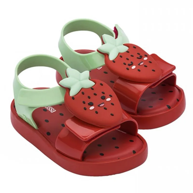 Mini Melissa Summer Sandals for Girls Bow Non-slip Soft Soled Versatile Solid Korean Children Sweet Princess Shoes Beach Sandals 2